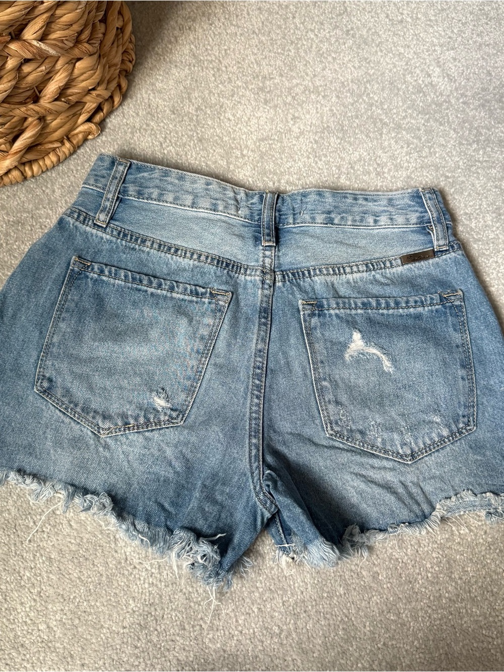 KanCan Light Blue Distressed Denim Jean Shorts - Picture 2 of 3
